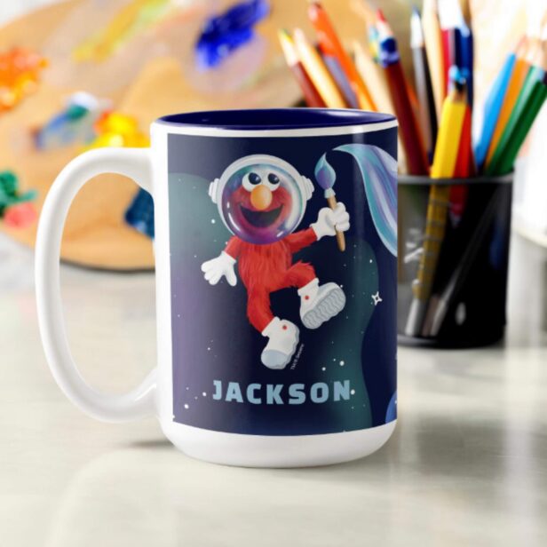 Sesame Street | Personalized Elmo Outer Space Two-Tone Coffee Mug